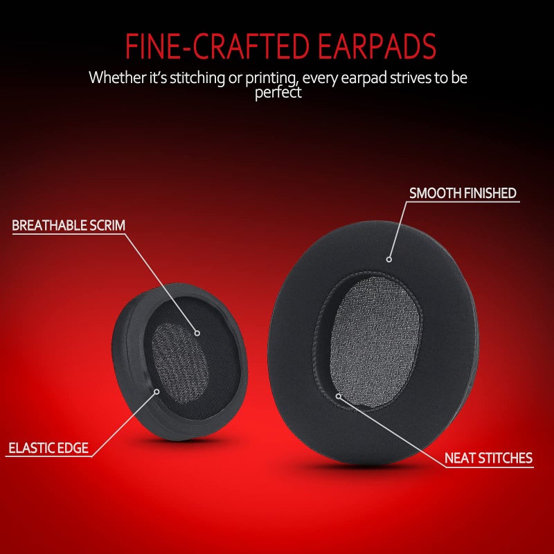 Krone Kalpasmos ATH M50X Earpads Compatible with ATH M50X, Cooling-Gel Memory Foam Replacement Pads for Audio-Technica M-Series Headphones, Soft & Breathable â€“ Black - Image 3